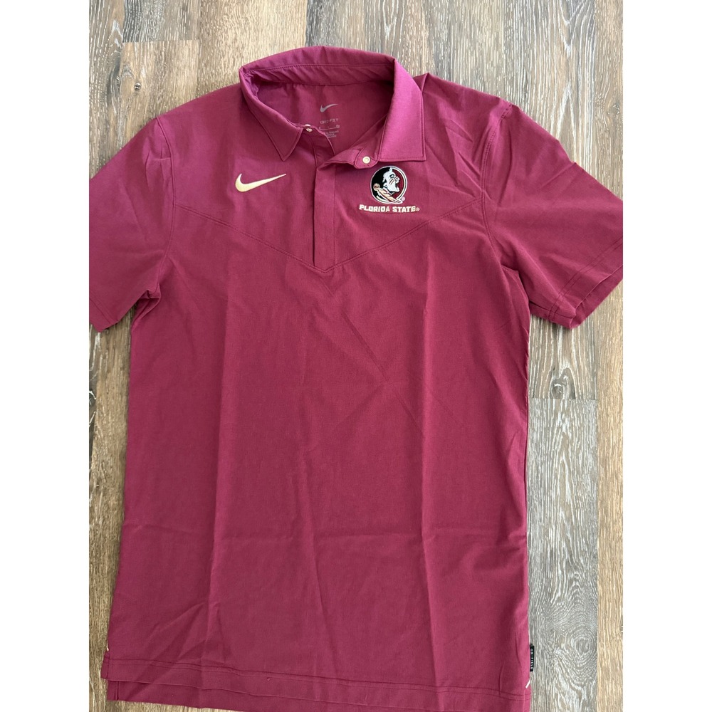 Nike Dri-FIT Florida State Seminoles On-Field Polo Shirt Mens Small Garnet FSU
